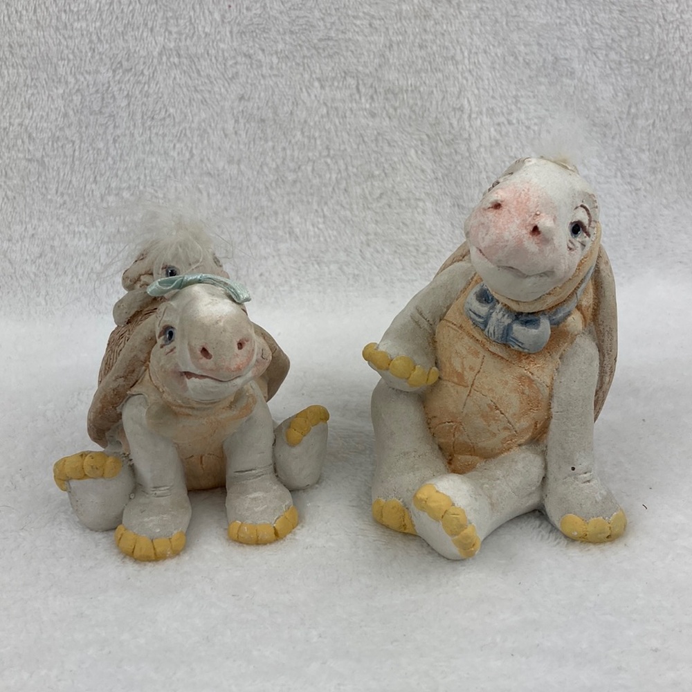 VTG 1991 Cast Art Turtle Trio Figurines